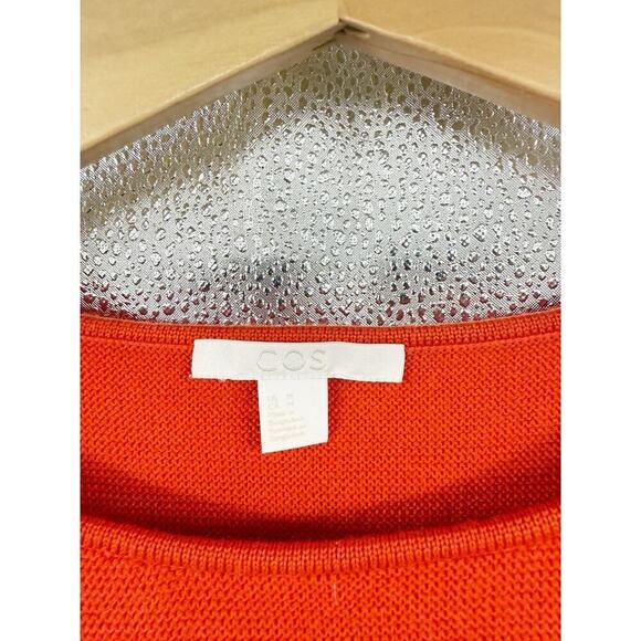 COS Merino Wool Orange A-Line Sweater Jumper Top Womens Medium - Picture 2 of 9